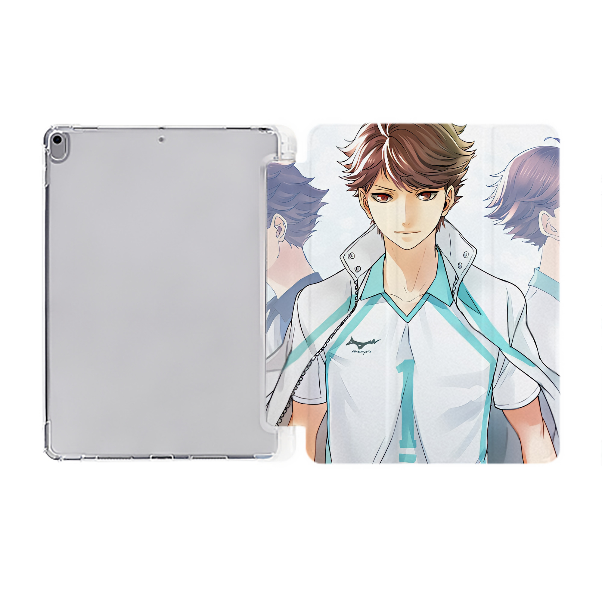 （画像用） ハイキュー!! Haikyu!! IPad ケース ペン収納付き 三つ折りスタンド PUレザー×シリコン 対応機種9.5/10.5/10.9インチ